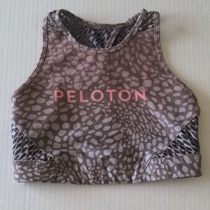 Peloton Sports Bra Women's Size Small Animal Print Pink Black White Brown WITH